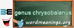 WordMeaning blackboard for genus chrysobalanus